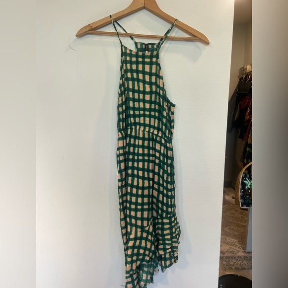 Plenty by Tracy Reese Green Checkered Ruffle Hem Dress – XS - Picture 1 of 9